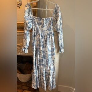 NOTHING FITS BUT Blue and White floral Off-Shoulder YUKI Dress